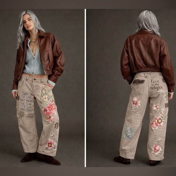 Hand Crafted Pants - “Love is my religion “ pants